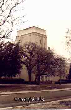 Tidwell Bible Building thru Trees 