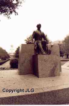 Statue with Pat Neff Hall on Left 