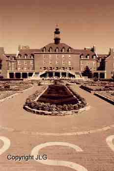 Student Center across Formal Gardens 