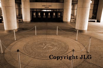 Library Entrance and TSU Seal 